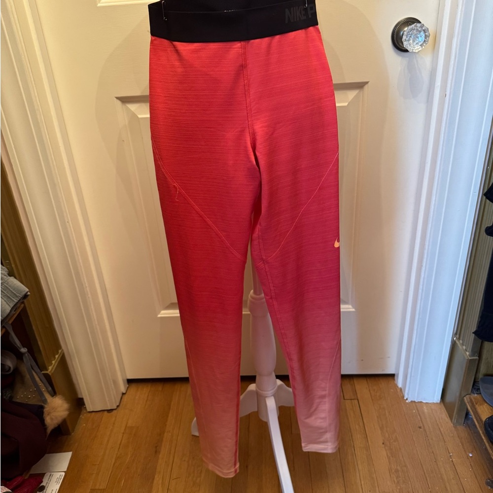 Nike Gradient Red and Pink Leggings